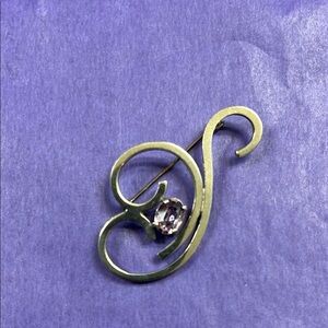 MCM Amethyst & Sterling Brooch 1960’s
